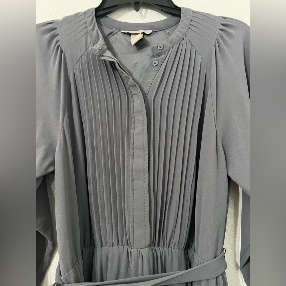 H&M Pleated Midi Dress in Dusty Blue-Gray - Picture 3 of 11